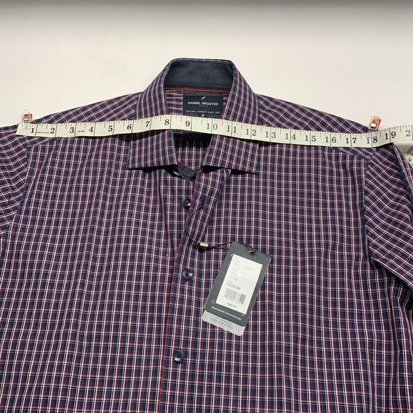 Daniel Hechter Plaid Long Sleeve Modern Fit Shirt No Iron Size M NWT - Picture 9 of 12